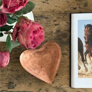 Copper Heart-Shaped Decorative Tray